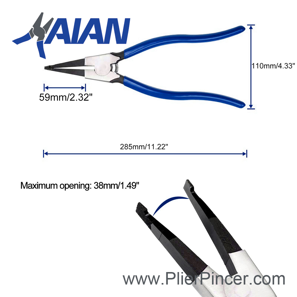 11 Inch Lock Ring Pliers' Dimensions