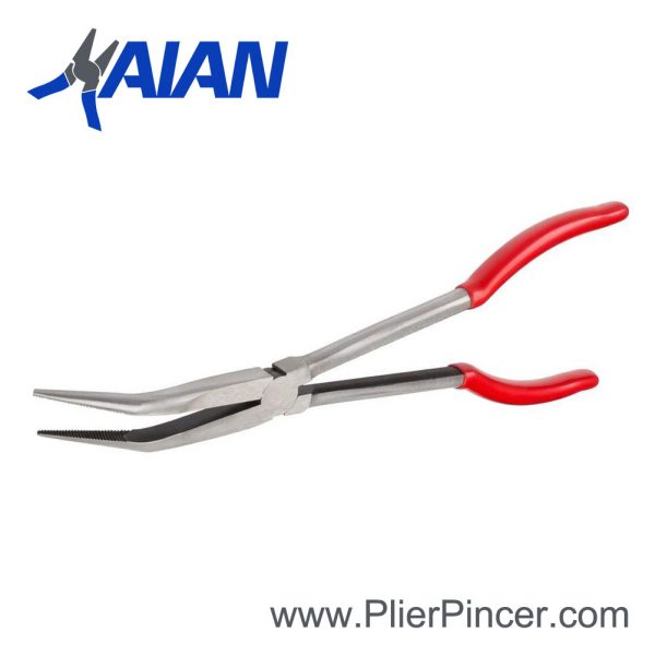 11 Inch Long Reach Pliers, 45 Degree Bent Nose