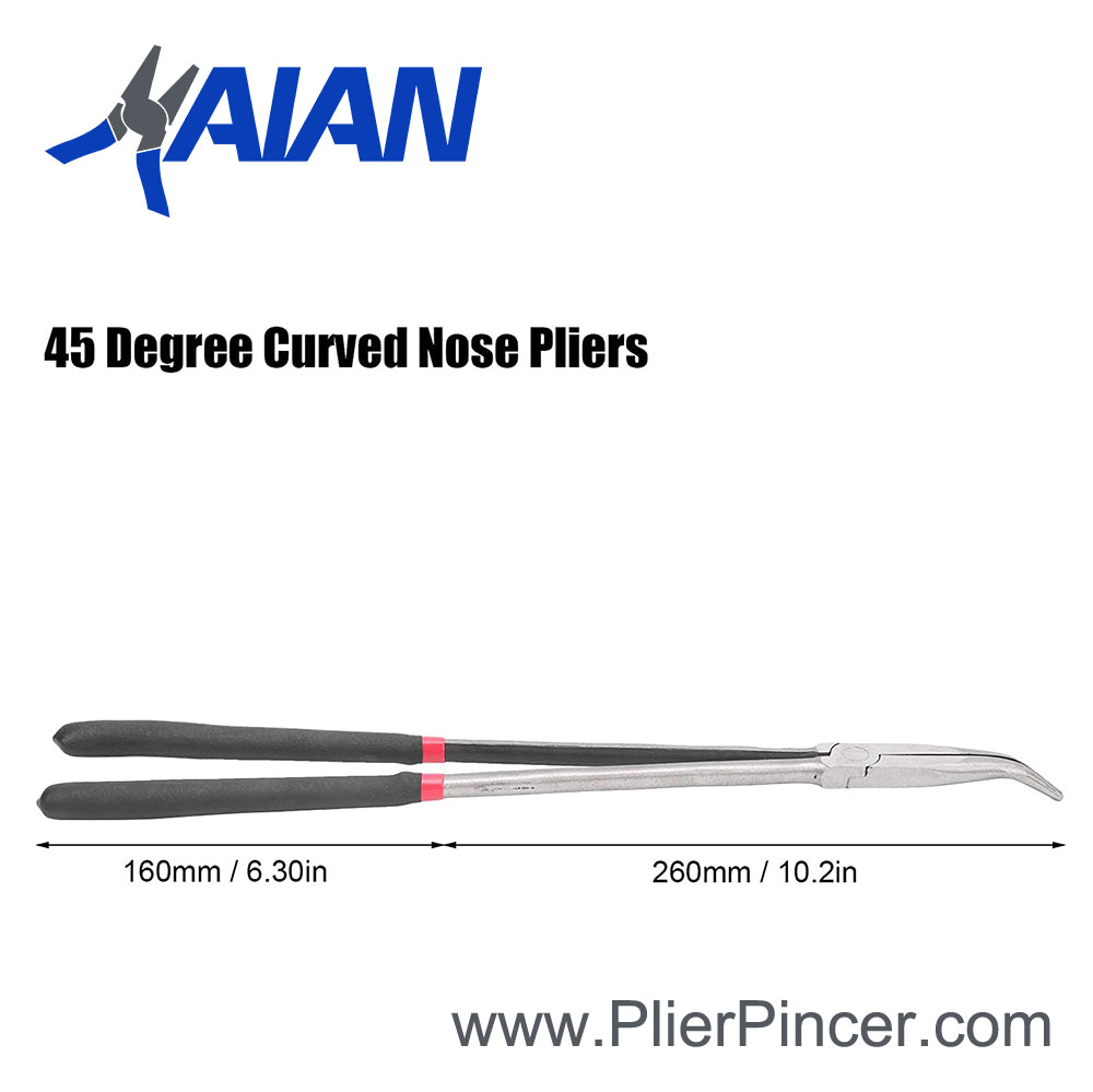 16 Inch Long Reach Pliers, 45 Degree Nose, Length
