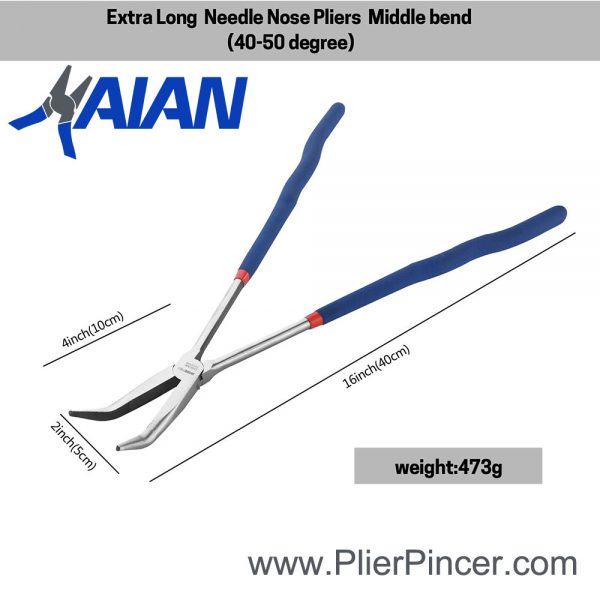 16 Inch Long Reach Pliers, 45 Degree Nose, Parameters