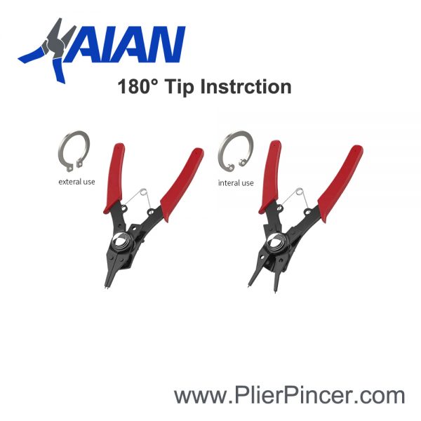 4 in 1 Circlip Pliers' 180 Degree Tip Instruction