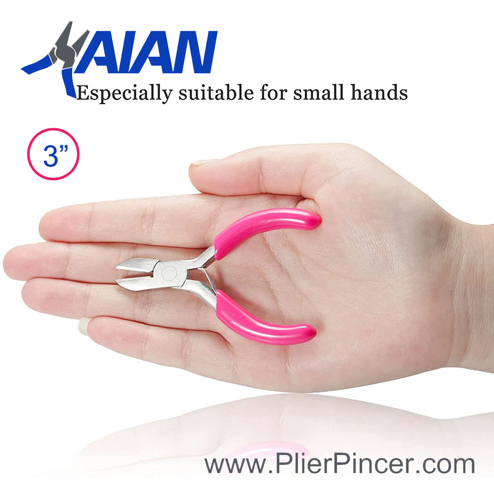 3 Inch Mini Diagonal Cutting Pliers in Hand