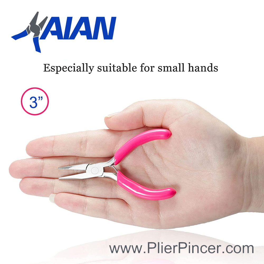 3 Inch Mini Long Nose Pliers in Hand
