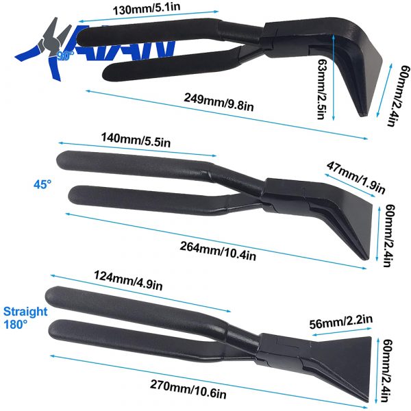 3 pcs Sheet Metal Bending Pliers Set Sizes