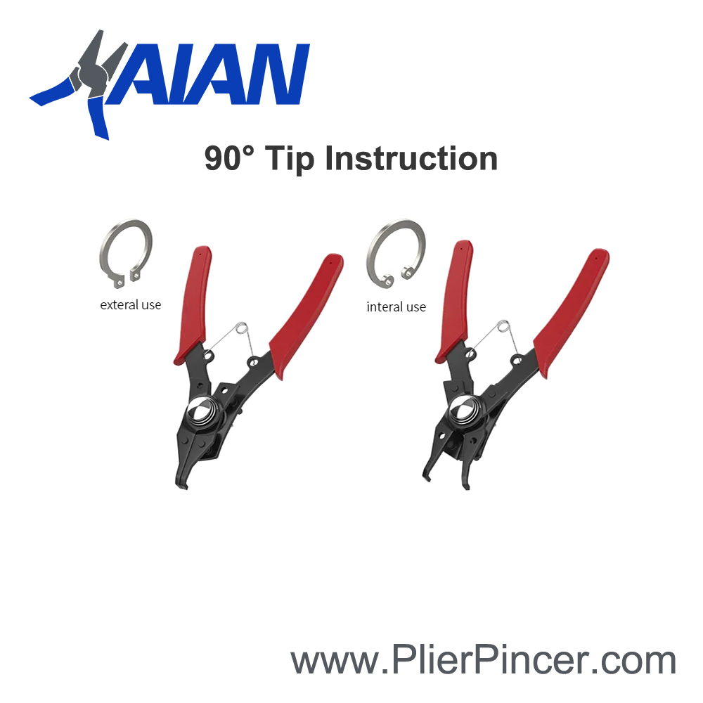 4 in 1 Circlip Pliers' 90 Degree Tip Instruction