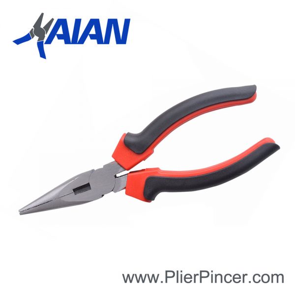 American Type Long Nose Pliers with Red-Black Grip