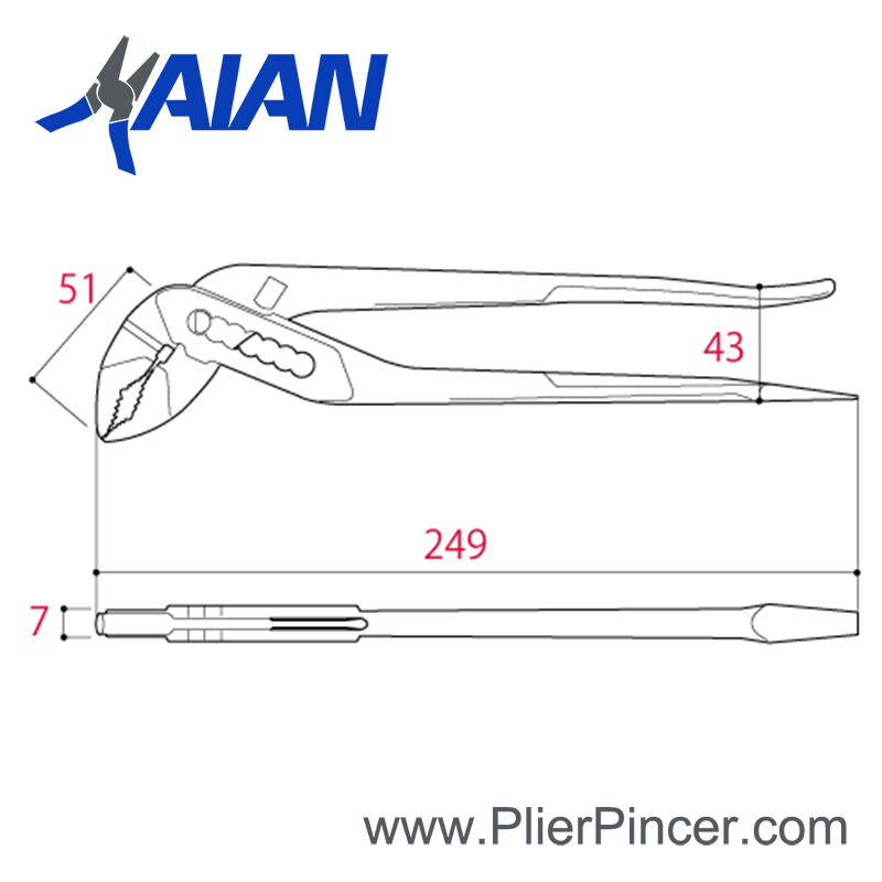 Box Joint Water Pump Pliers Parameter