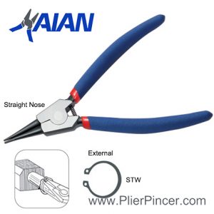 Circlip Pliers for External Circlips, Straight Jaws