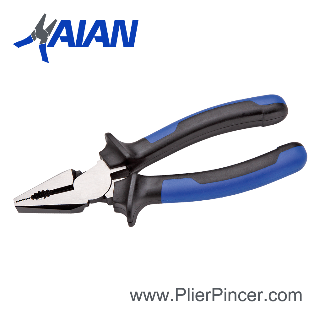 High Leverage Combination Pliers with Blue-Black Grips