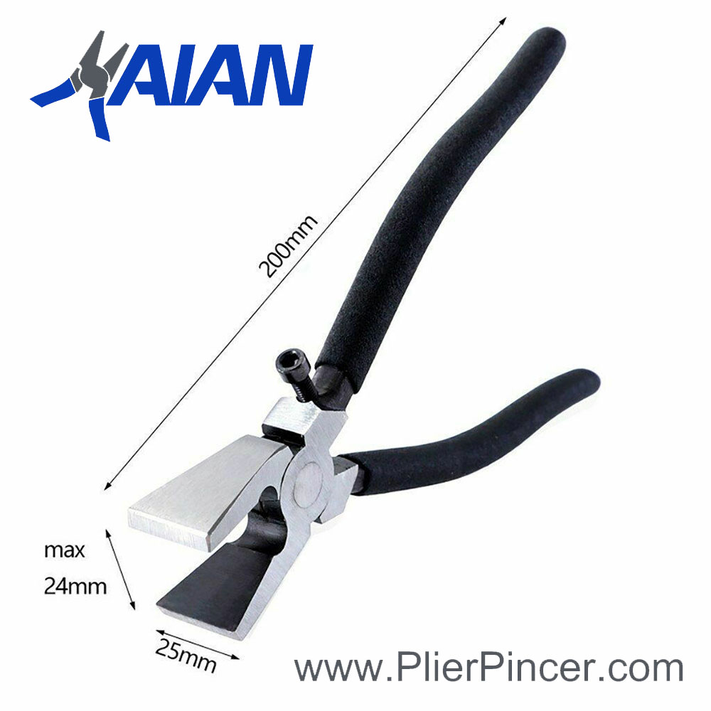 Glass Running Pliers with Rubber Tips for Glass Cutting Pliers with Curved Jaws for Breaking Tool, 8