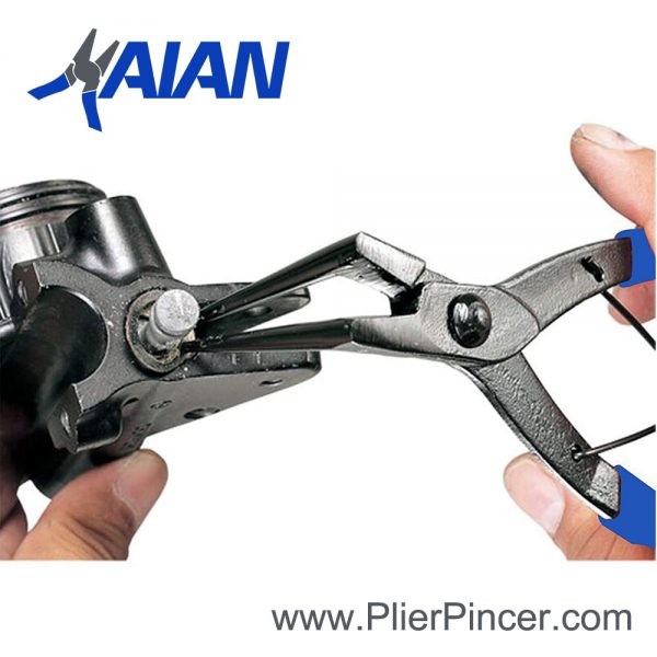 Heavy Duty Cylinder Snap Ring Pliers, 90 Degree, Internal, Long Nose, Application