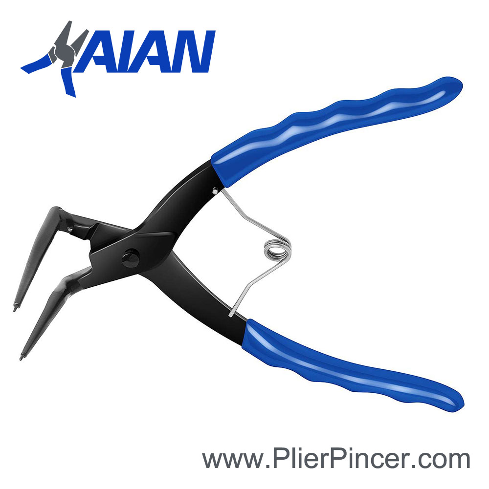 Heavy Duty Cylinder Snap Ring Pliers, 90 Degree, Internal, Long Nose