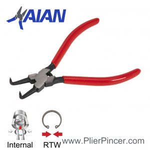 Snap Ring Pliers for Internal Circlips, Bent Jaw
