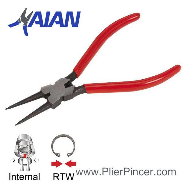 Snap Ring Pliers for Internal Circlips, Straight Jaw