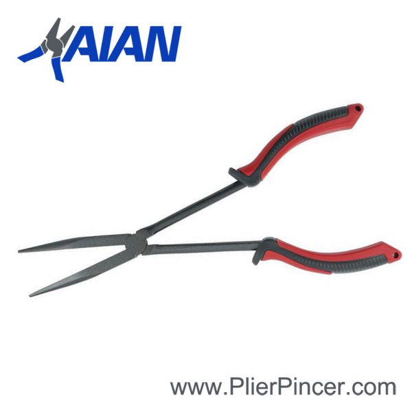 Long Reach Pliers Straight Nose with Red-Black Grips