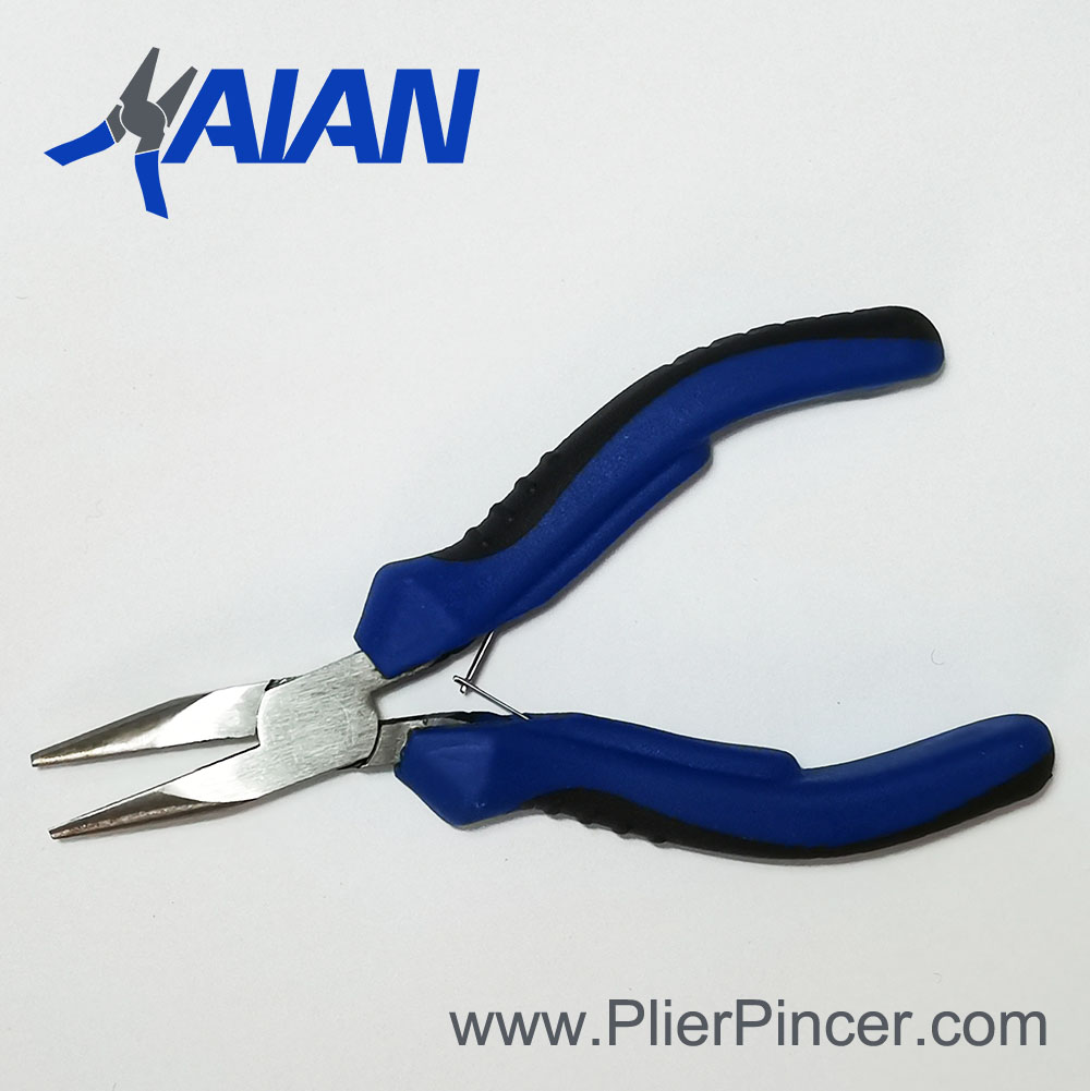 Mini Long Nose Pliers with Blue-black Handles