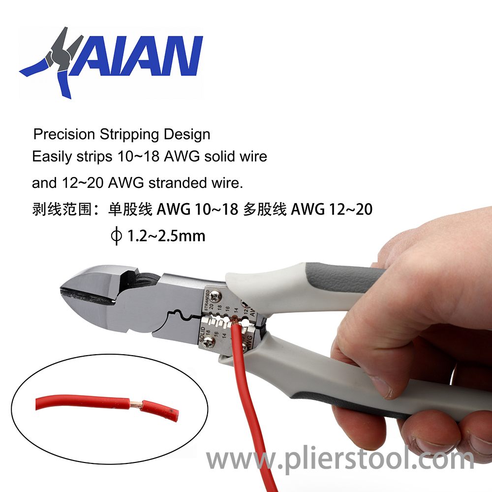 Stripping Function of Multi-use Diagonal Cutting Pliers