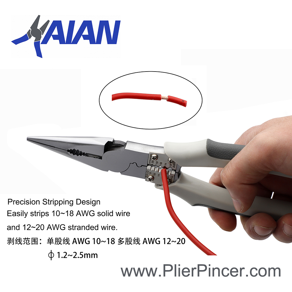 Stripping Function of Multi-use Long Nose Pliers