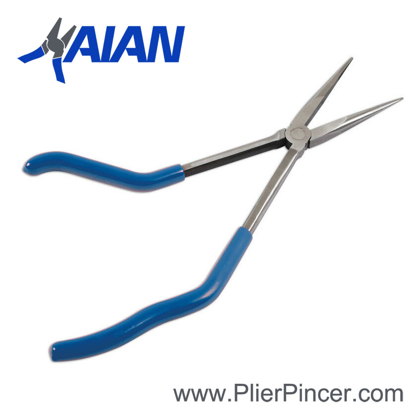 Pistol Grip Pliers, Straight Nose, 11 inch, Open Widely