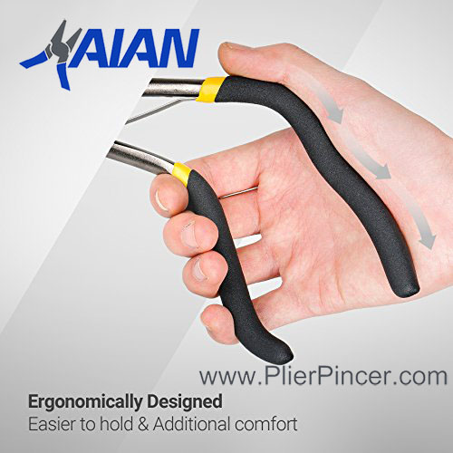 Pistol Grip XL Dual Pivot 45 Degree Curved Nose Pliers