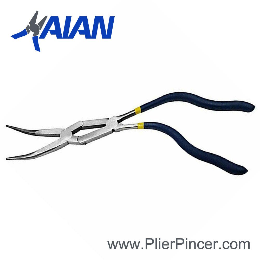 Smooth Jaw Miniature Long Nose Plier with Rubber Coated Handle, Satin