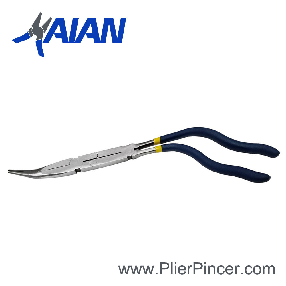 Pistol Grip XL Dual Pivot Pliers, 45 Degree Bent Nose