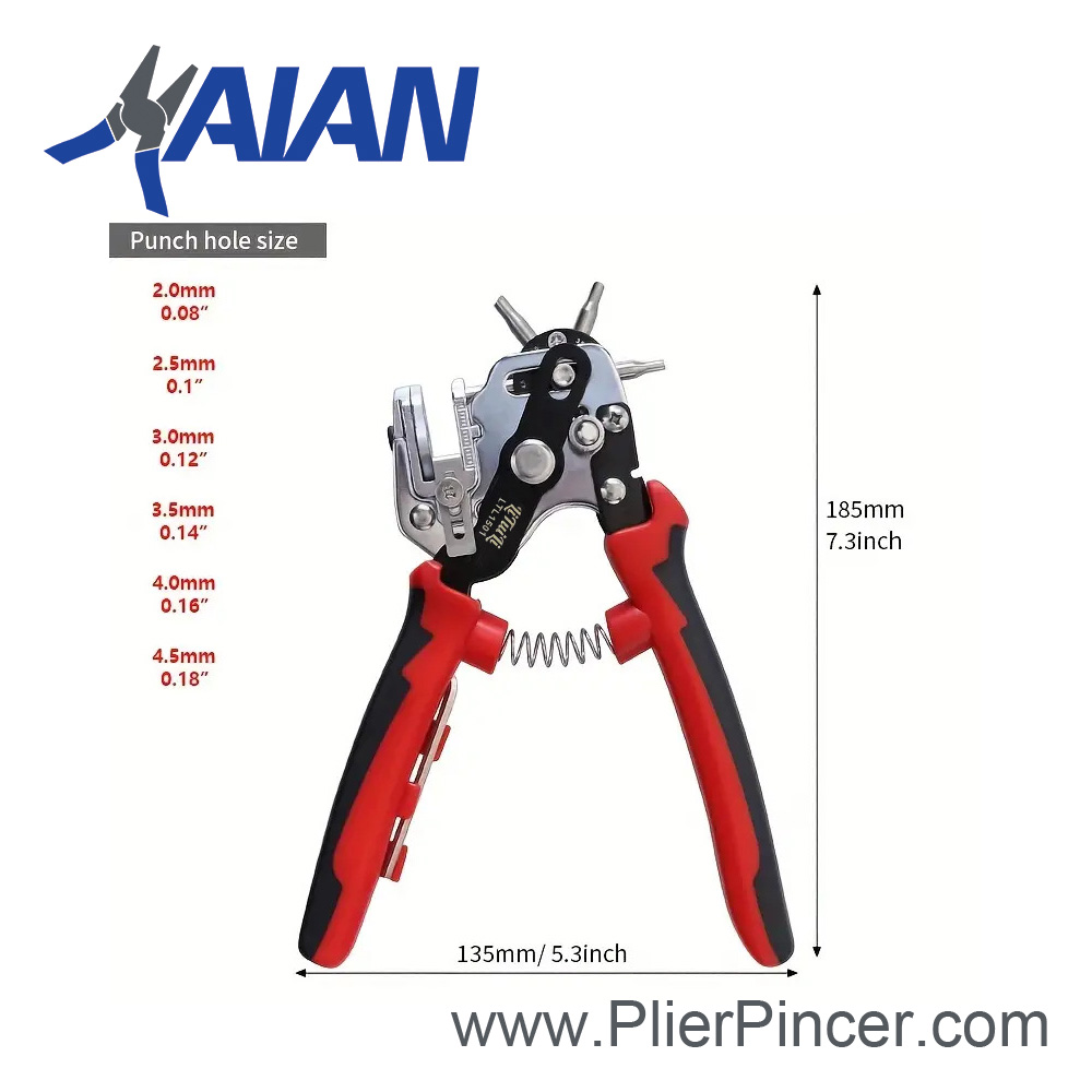 Revolving Punch Pliers' Dimensions